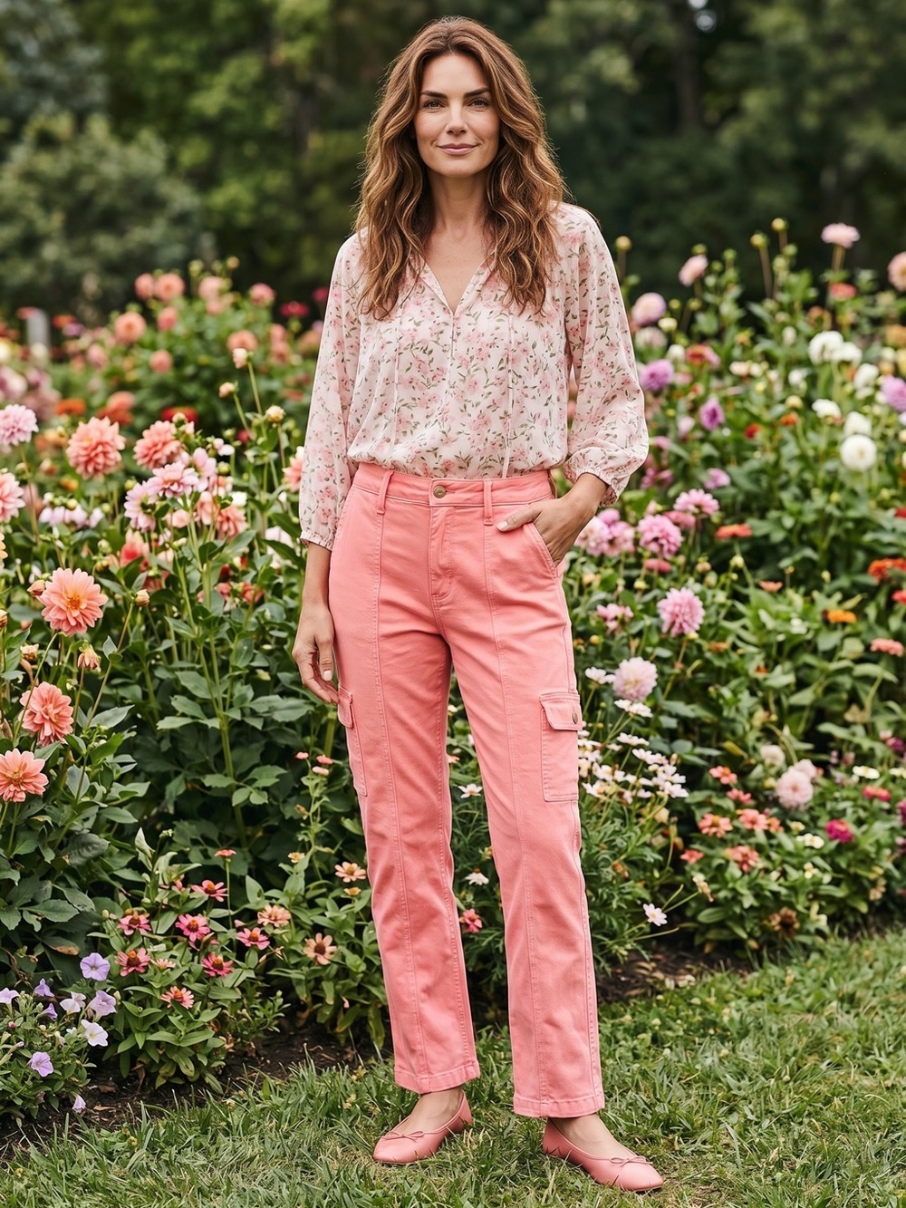 Judy Blue Pink Cargo Flare Jeans